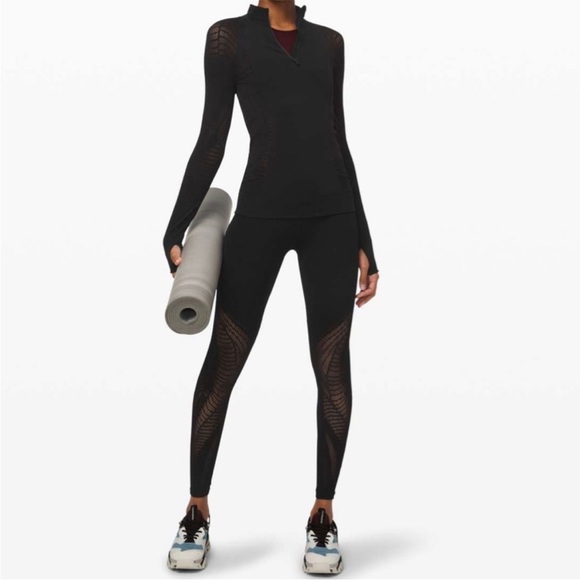 lululemon athletica Pants - Lululemon Reveal Tight 26" Aurora Black Leggings Size 8